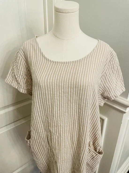 Moda Cream & Beige Textured Tunic - Picture 2 of 8
